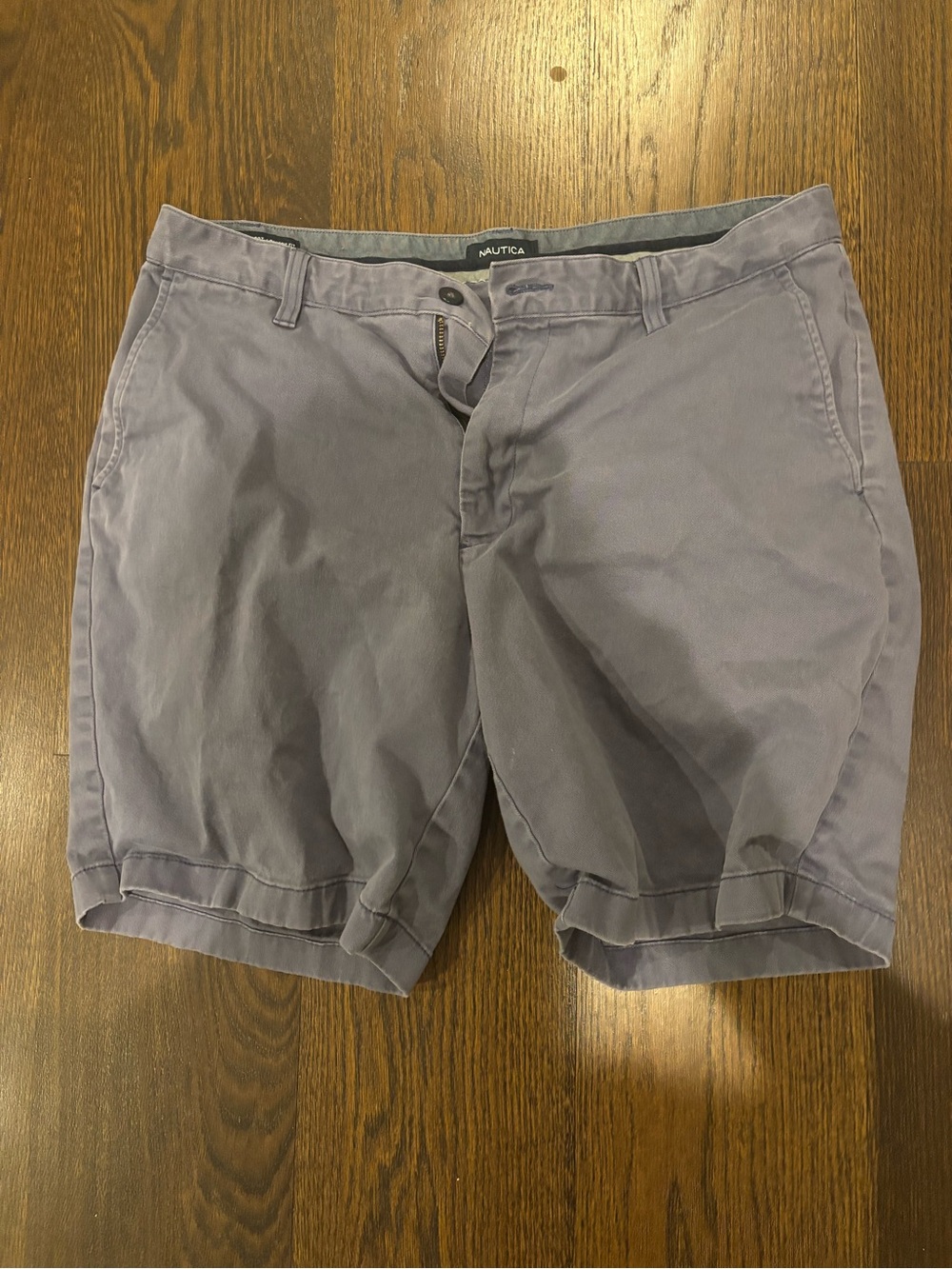 Nautica Men’s Light Lavender Flat Front Chino Shorts
